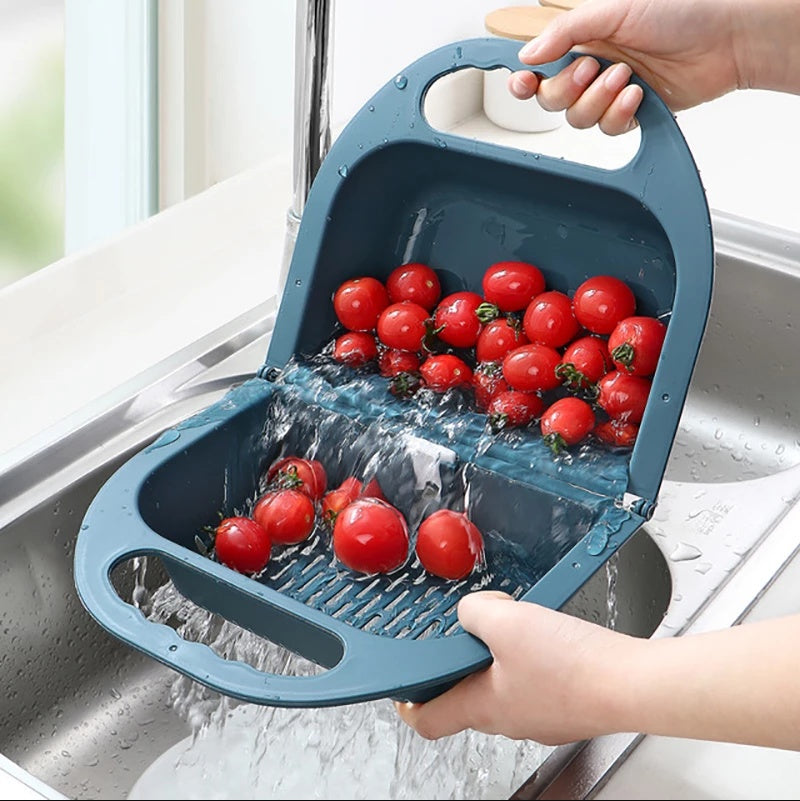 Folding Food Drain Rack Sink with Handle