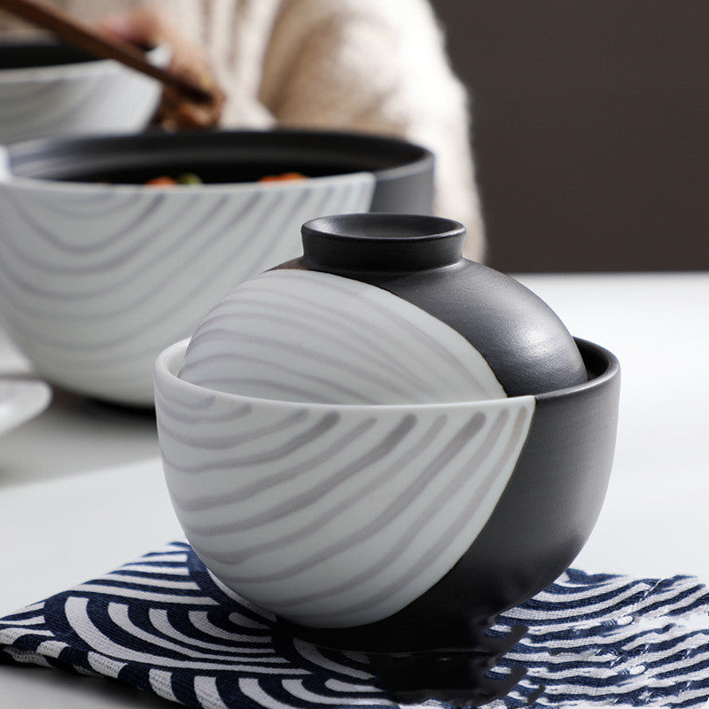Hand Painted Ceramic Bowl With Cover
