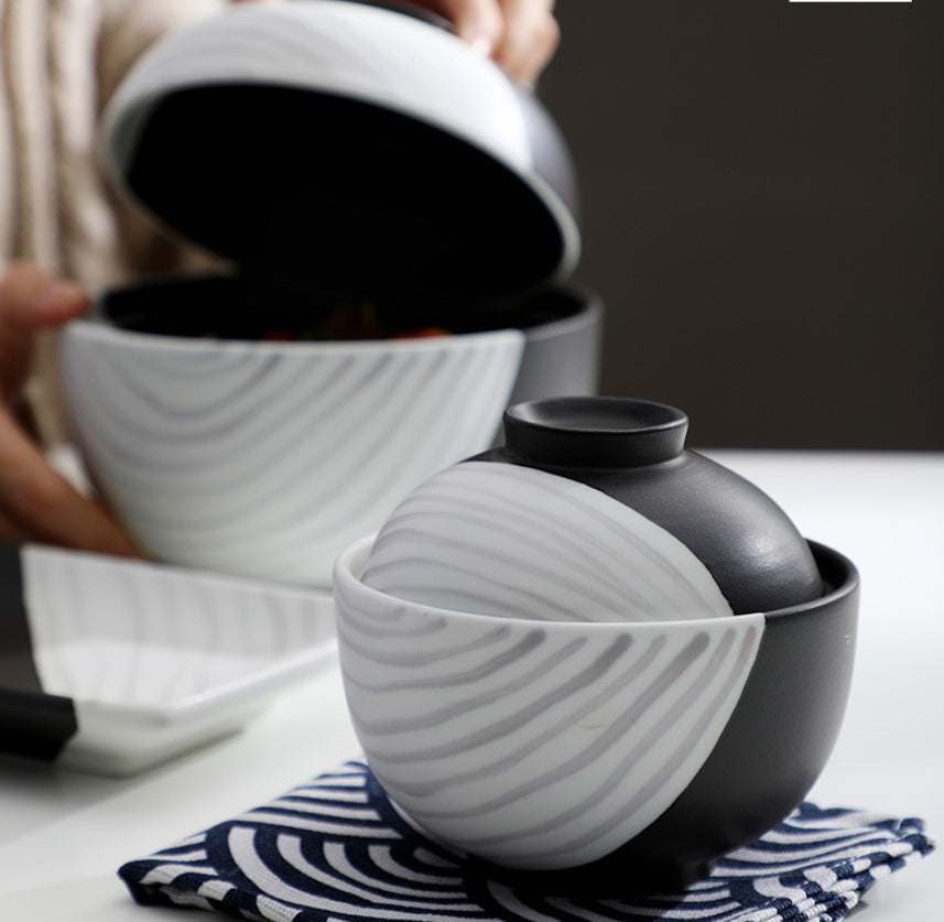 Hand Painted Ceramic Bowl With Cover
