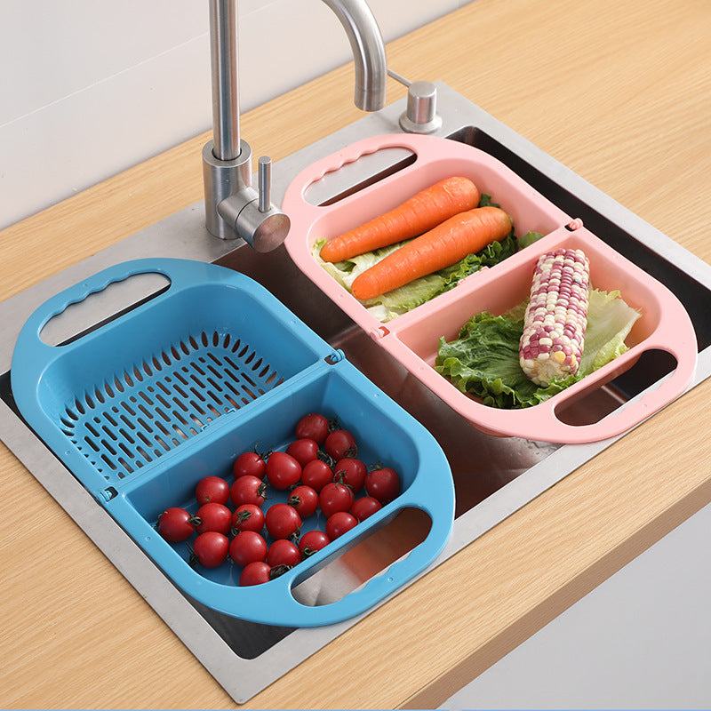 Folding Food Drain Rack Sink with Handle