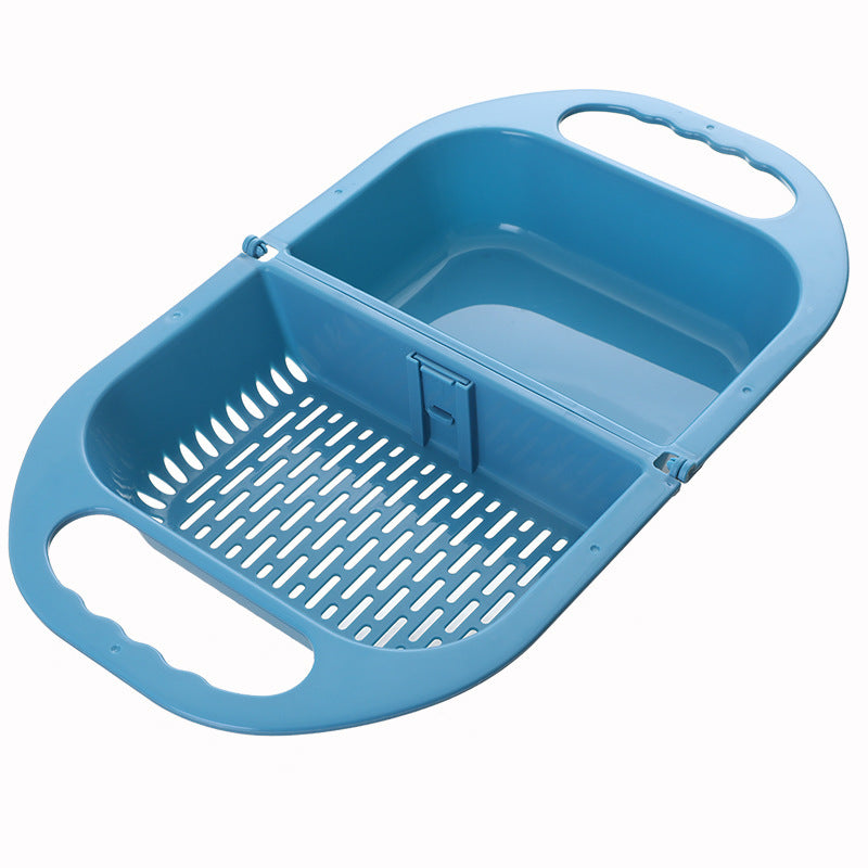 Folding Food Drain Rack Sink with Handle