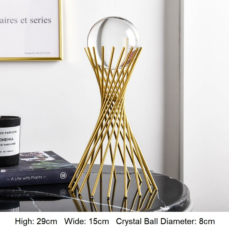 Golden Luxury Modern Metal Crystal Ball