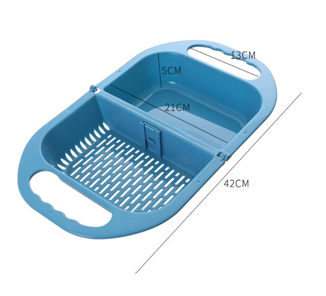 Folding Food Drain Rack Sink with Handle