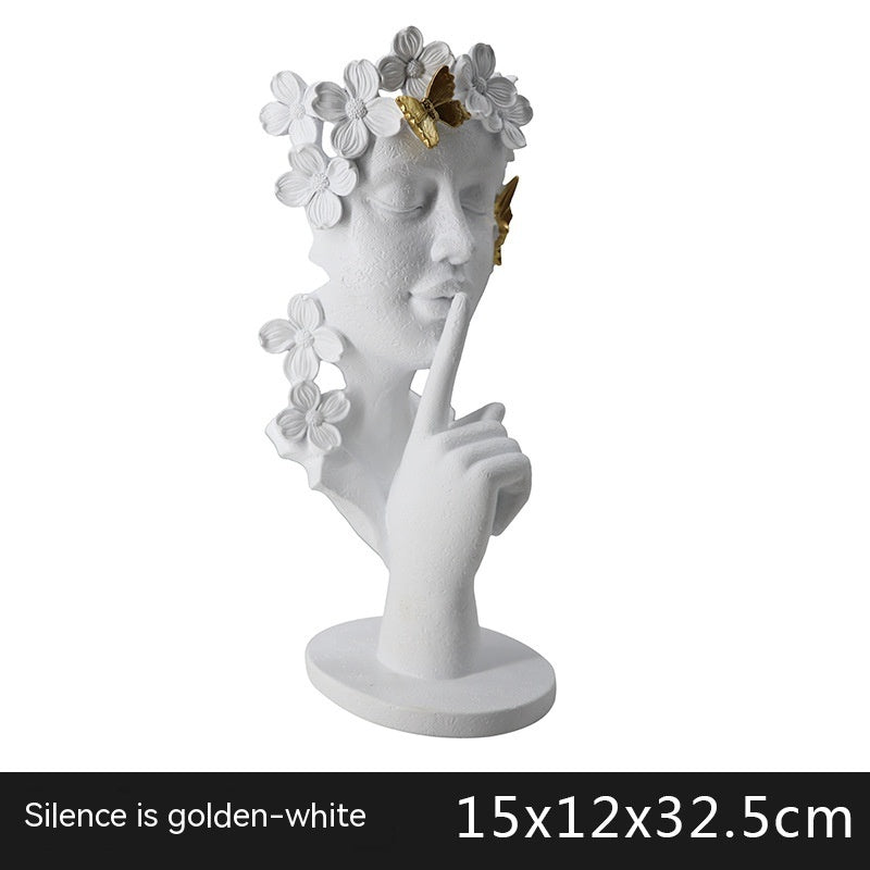 Silence Is Gold Abstract Statue