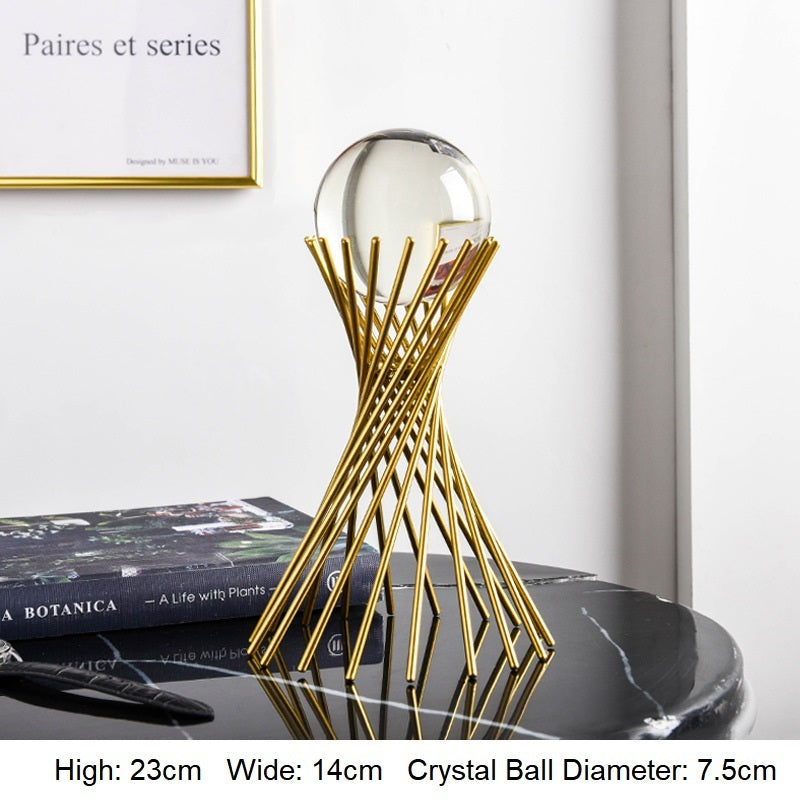 Golden Luxury Modern Metal Crystal Ball