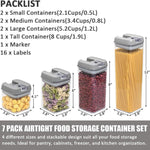 7Pcs Plastic Food Storage Container Jar