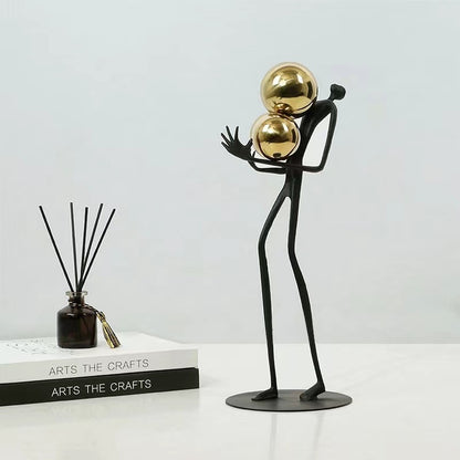 Light Luxury Black Ball Holder Metal Ornament