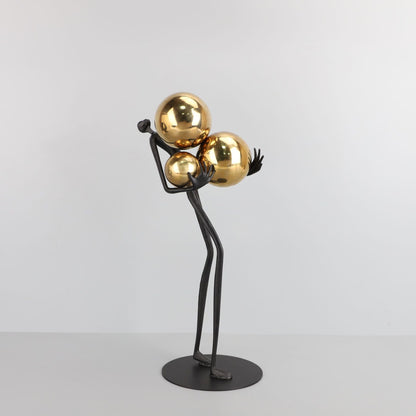 Light Luxury Black Ball Holder Metal Ornament