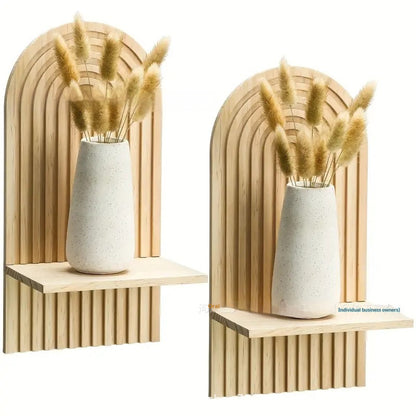 Wooden Arch Wall Hanging Candlestick Vase