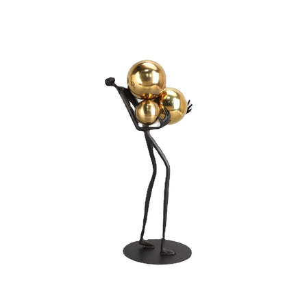 Light Luxury Black Ball Holder Metal Ornament