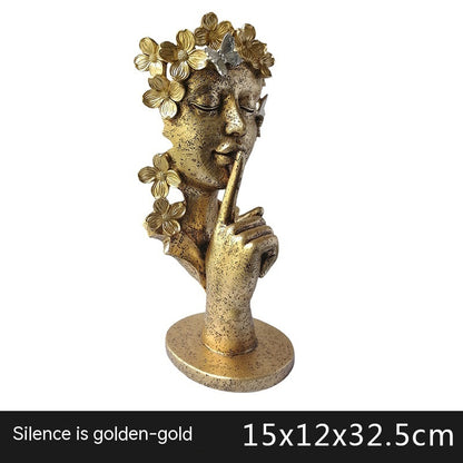 Silence Is Gold Abstract Statue