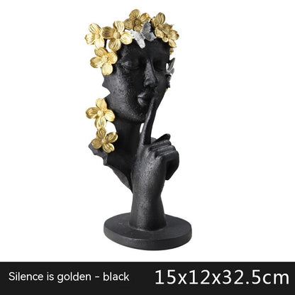 Silence Is Gold Abstract Statue