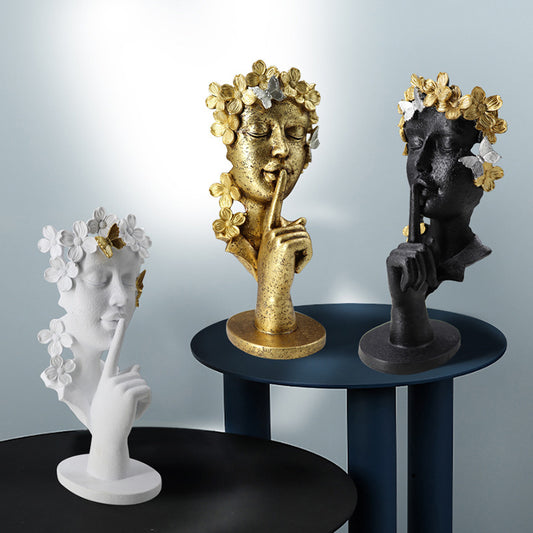 Silence Is Gold Abstract Statue