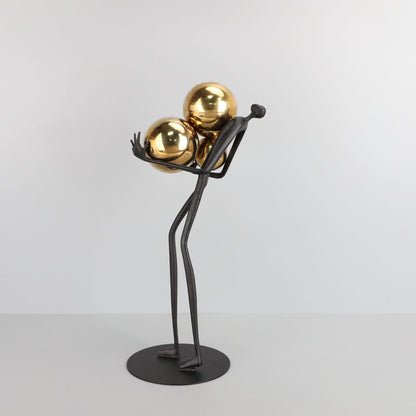 Light Luxury Black Ball Holder Metal Ornament